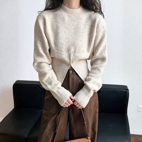 zip-hem knit pullover　MA1706