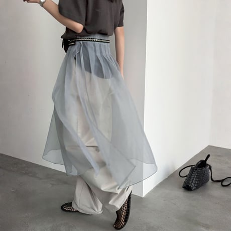 pleated waist tulle half skirt　MA1912