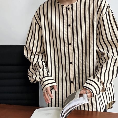 stripe relax round shirt　MA1175