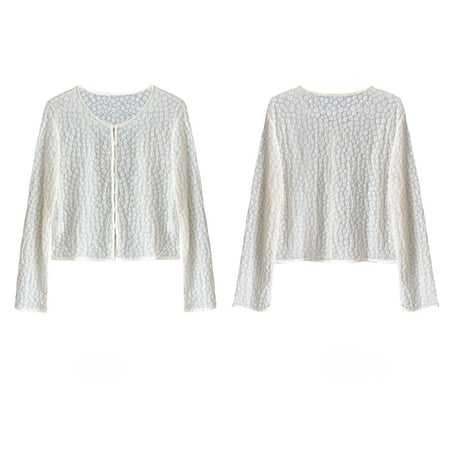 petit flower jacquard line blouse　MA1913