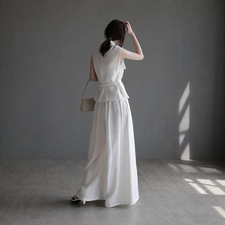 summer high waist drape wide pants/2color　MA2037