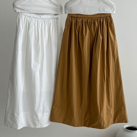 ribbon belt gather flare skirt　MA1909