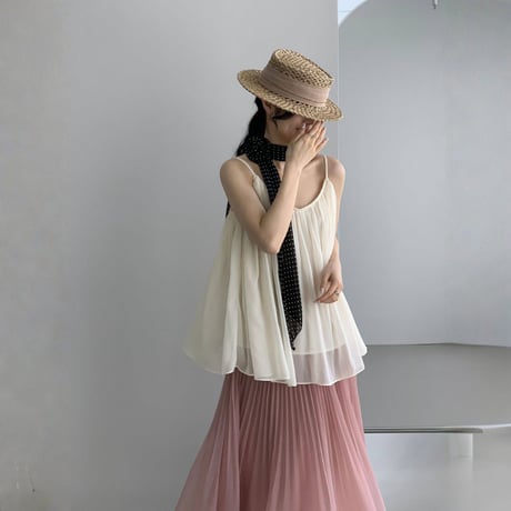sheer gather camisole tops　MA1968