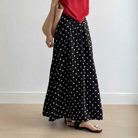 polka dot flare skirt　MA1545