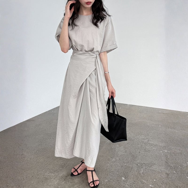 waist belt wrap design long onepiece MA1982 | MaiA