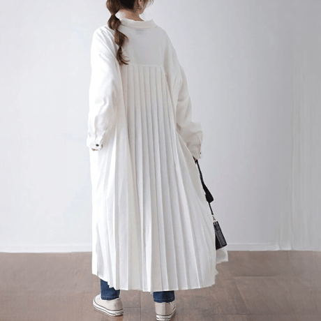 backpleats long shirt dress　MA1641