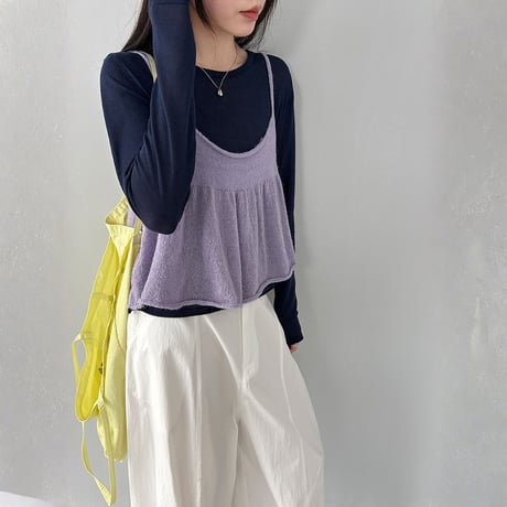 sheer inner knit cami set　MA1910