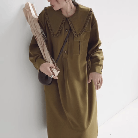 ruffle collar long dress　MA1462