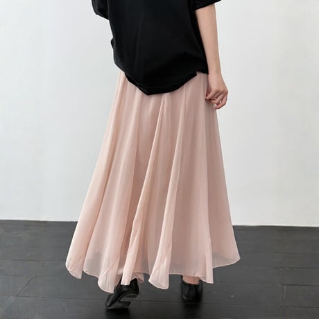 chiffon textured long midi skirt　MA1862