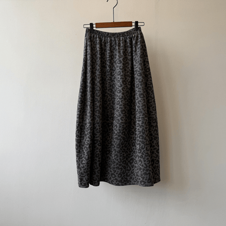 retro leopard flare midi skirt　MA1601