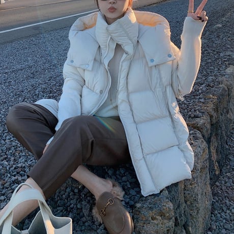 hooded volume down vest　MA1753