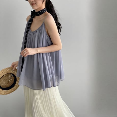sheer gather camisole tops　MA1968