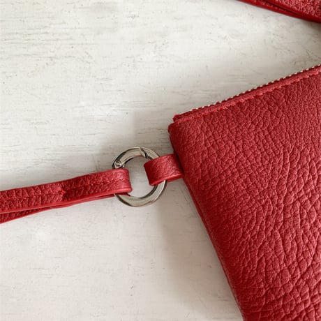 grain leather touch neck mini pouch　MA1899