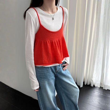sheer inner knit cami set　MA1910