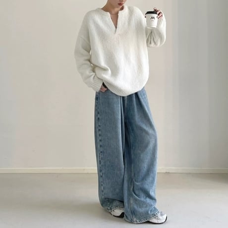 soft touch key slit knit　MA1804