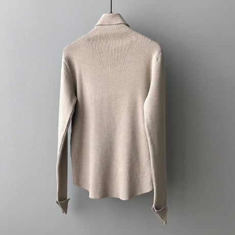 sleeve button turtleneck knit　MA1315