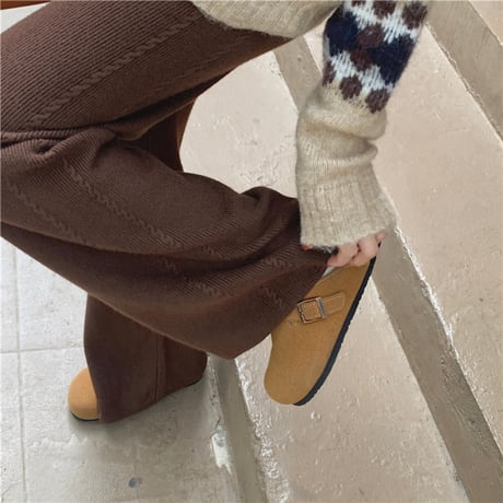 cable line knit straight pants　MA1762