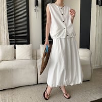 sleeveless vest balloon skirt setup　MA1954