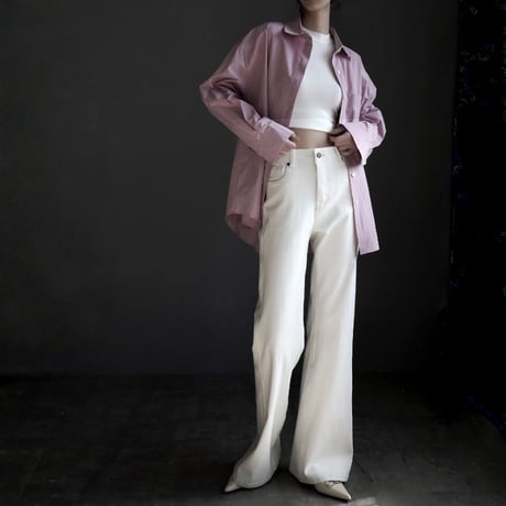 ivory stretch wide flare pants　MA1919