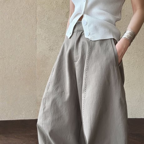high waist center seam wide pants　MA1863