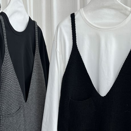 deep v-knit layering vest　MA1704