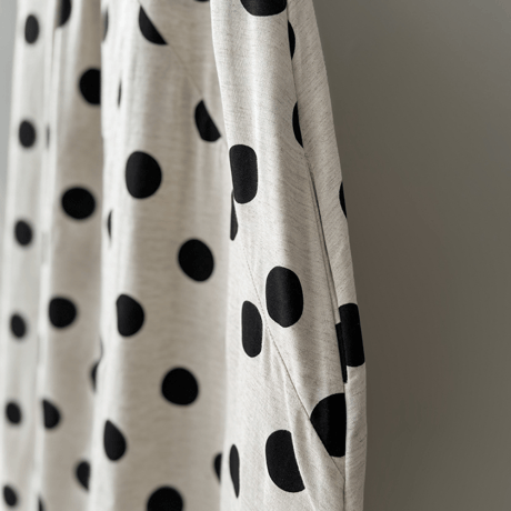 polka dot flare linen dress　MA1573