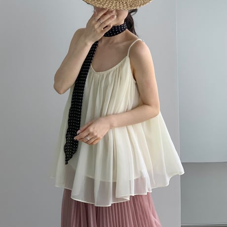 sheer gather camisole tops　MA1968
