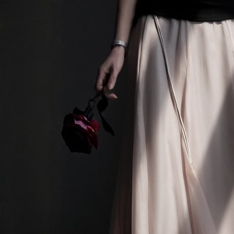 sheer drawstring long flare skirt　MA1950