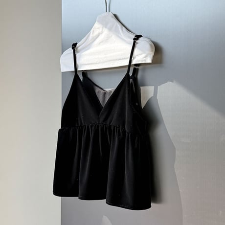 velvet peplum layered cami top　MA1873