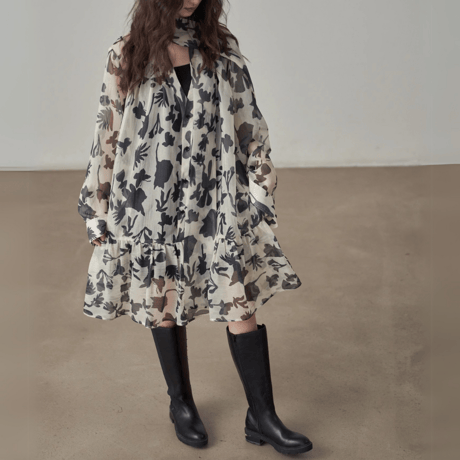 neck choker floral One-piece　MA1395