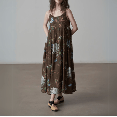 retro floral sleeveless onepiece　MA1418