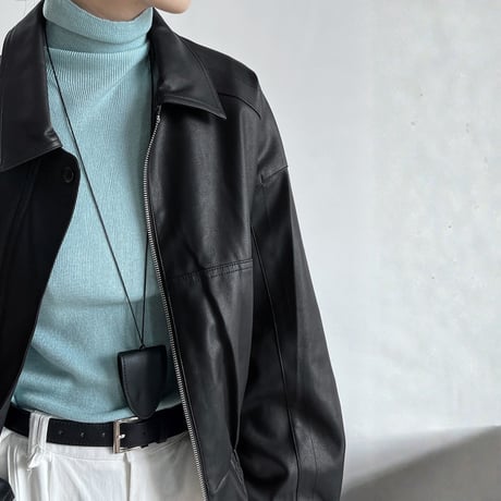 cropped faux leather zip jacket　MA1865