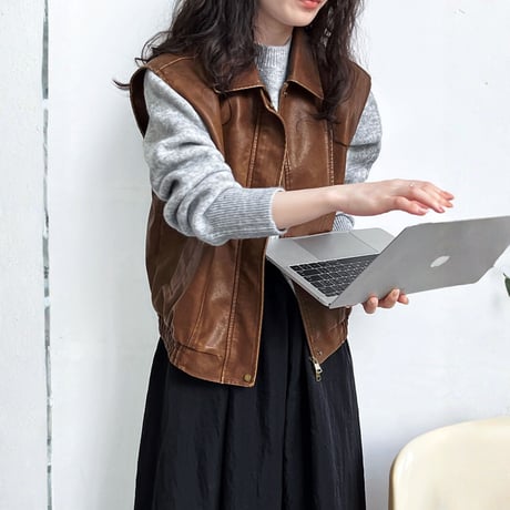 zip-hem knit pullover　MA1706