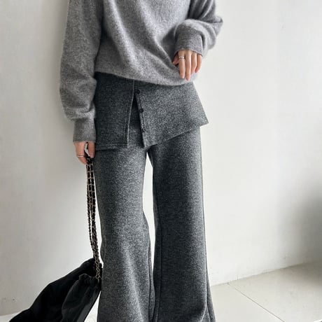 layered flare knit pants　MA1791
