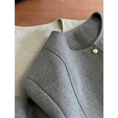 round neck collarless jacket　MA1154