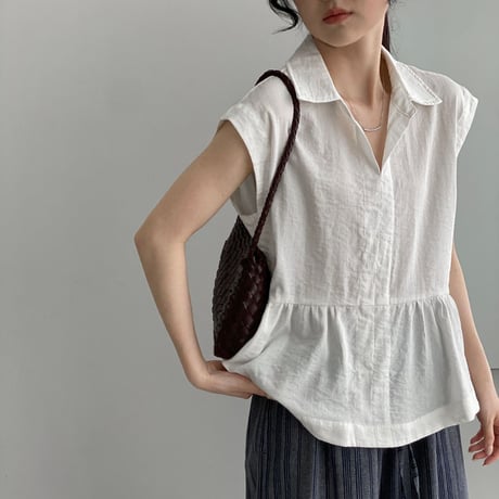skipper peplum sleeveless blouse　MA1969