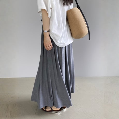 gray drape wide skirt pants　MA1966