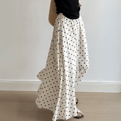 polka dot flare skirt　MA1545