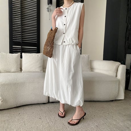 sleeveless vest balloon skirt setup　MA1954