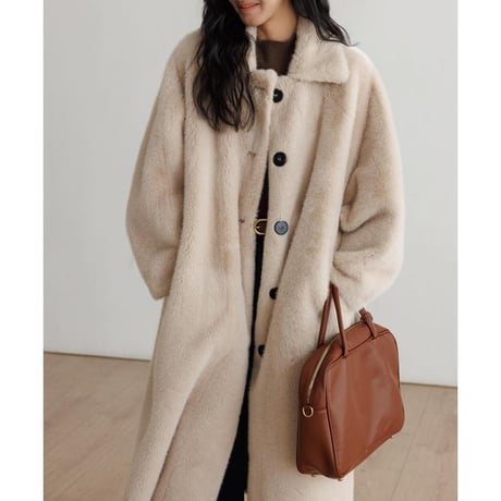 faux fur fluffy long coat　MA1328