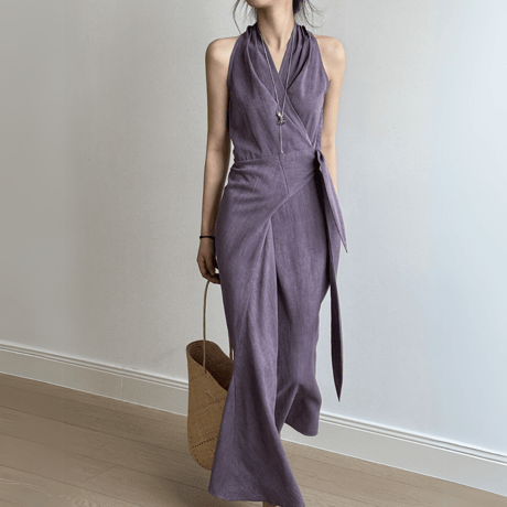 fluid drape vneck dress　MA1566