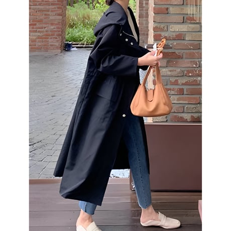 front zip casual long coat　MA1357