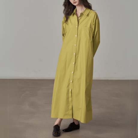 drop shoulder long shirt one piece　MA1379