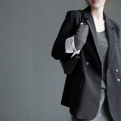 shiny round neck soft knit　MA1921