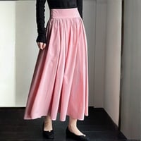 smooth texture flare midi skirt　MA1864