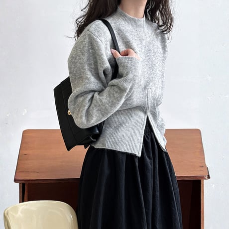 zip-hem knit pullover　MA1706