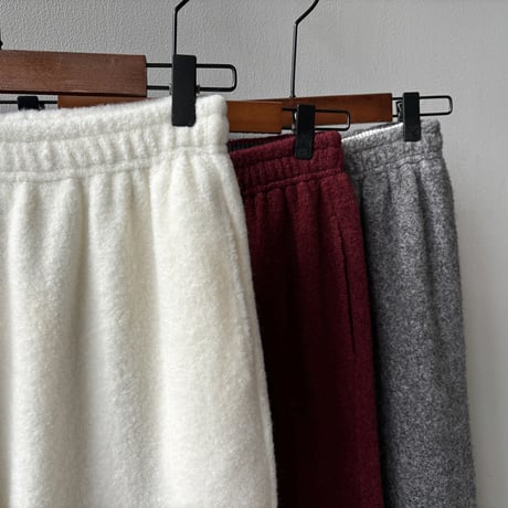 fake lamb wool drawstring wide pants　MA1730