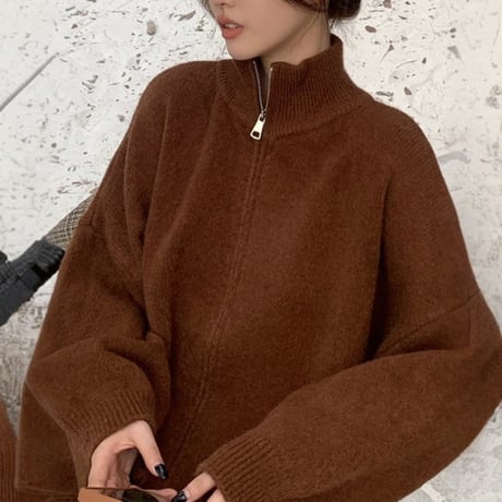 stand zip knit jacket　MA1755