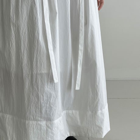 ribbon belt gather flare skirt　MA1909