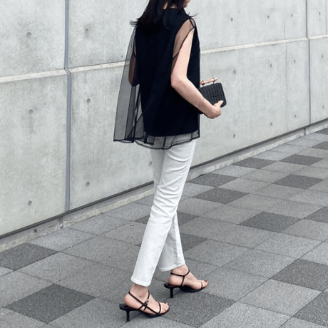 sheer layered frenchsleeve top　MA1568